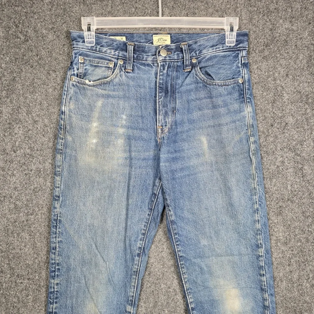 J. Crew Jeans Men's 31x31 Actual  Relaxed Fit Classic Blue Distressed Faded
